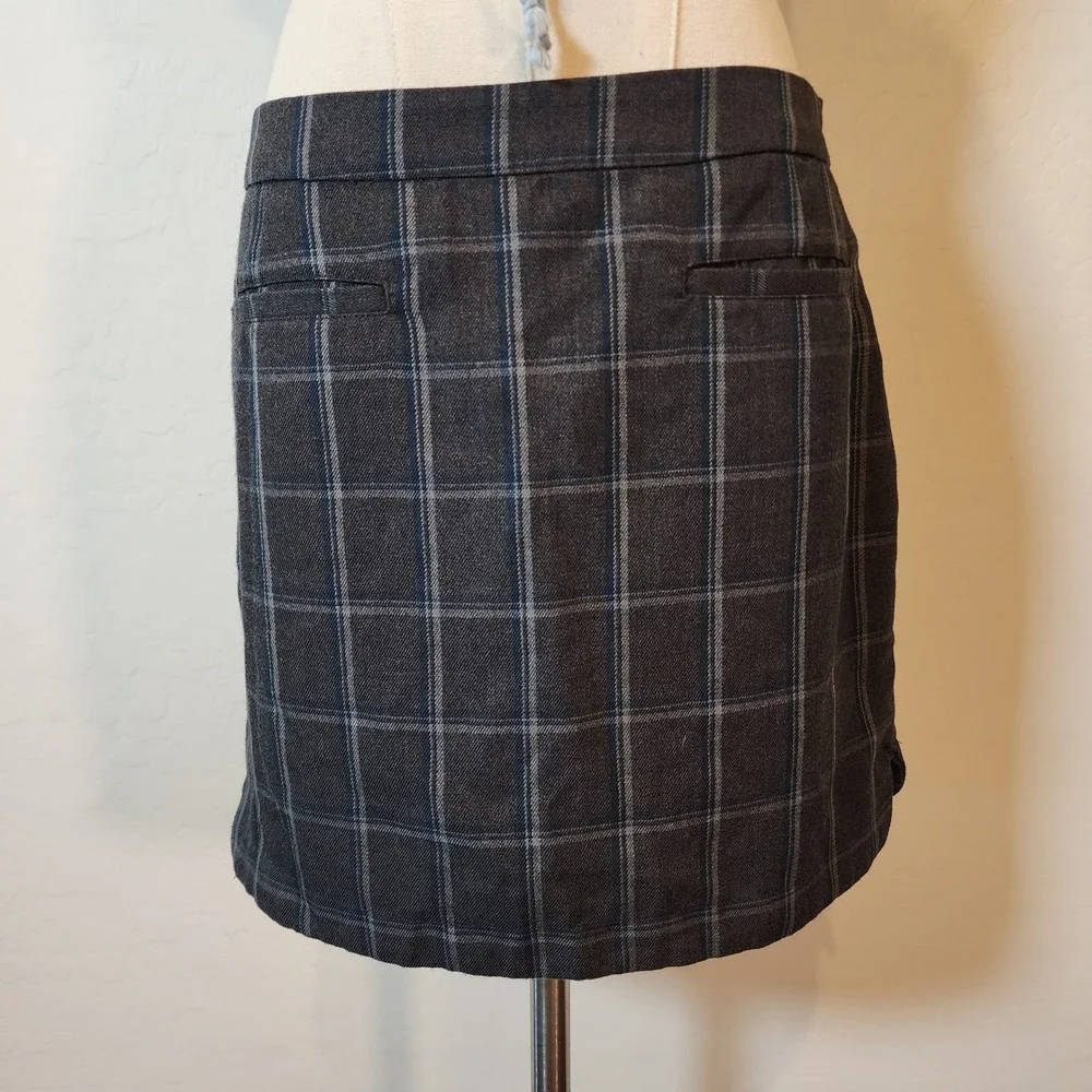 Gap Plaid Mini Skirt Women's Size 4 Gray Blue Career Casual School